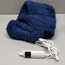 Heated Blanket Heated Throw, Electric Blanket 50"x60" Heating Blanket with 8 Hours Auto Off 10 Fast Heating Levels Machine Washable Sherpa Heated Blanket with Overheating Protection (Navy)