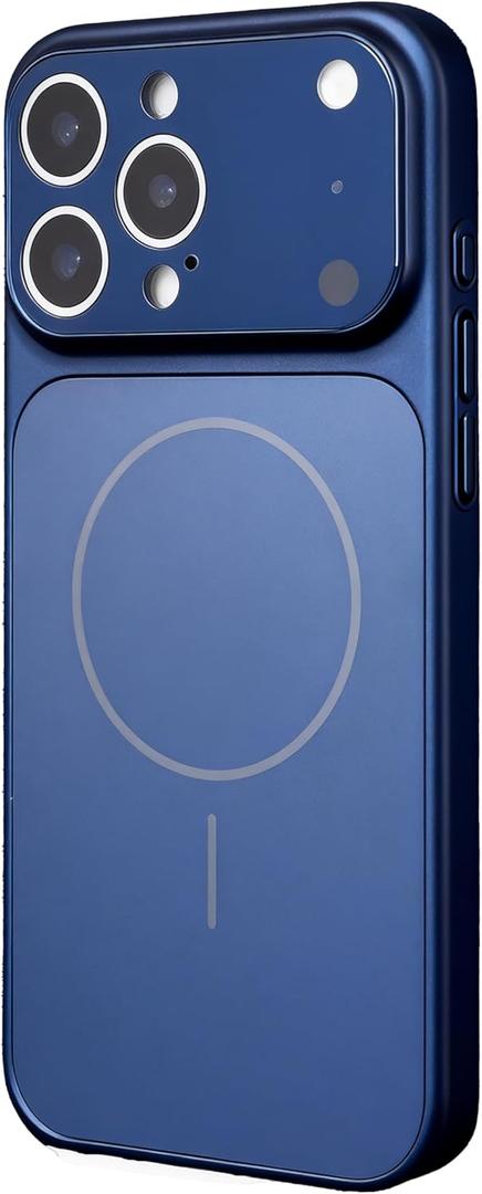 Designed Magnetic Series for iPhone 16 Pro Case,[Compatible with MagSafe][Tempered Glass Camera Lens Protection],Luxury Matte Military Grade Drop Protective Hard PC Shockproof Cover,Blue