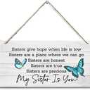 Sister Gifts: Wood Sign - 'Sisters Are Honest & True' - Funny Wall Hanging Decor