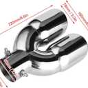 Dual Exhaust Tips 2.5 in Inlet, Fits 1.5" To 2.4" Tailpipe, 3" Outlet 8.6" Overall Length, Stainless Steel Exhaust Muffler Tips Replacement, Universal Car Truck Accessories, Polished, Slanted Opening