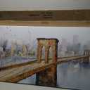 Arjun Brooklyn Bridge Canvas Wall Art New York Skyline City Painting, NYC Picture Textured Artwork Framed for Bedroom Living Room Home Office Wall Decor, Large 40"x20"