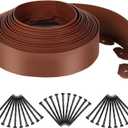 Landscape Edging Kit, 4 inch Tall 33FT Garden Landscape Edging Border with 30 Spikes, Plastic Lawn Edging for Garden, Flower Beds, Lawn (BROWN)