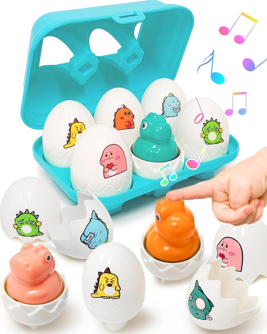 Easter Egg for Toddlers 1-3, Toddler Easter Basket Stuffers, Montessori Toys for 1 2 3 Year Old Boys Girls, Matching Sensory Eggs Fillers Toys, Easter Birthday Gifts for 1 2 3 Year Old Girl Boy