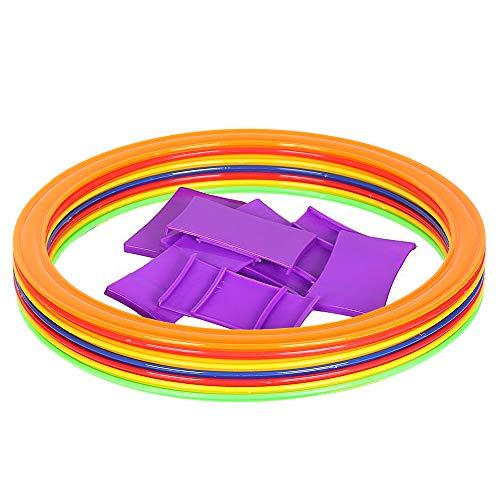 lyrlody 9pcs 28cm Training Rings, Training Equipment Set with Connection Clips Speed Hoops for Football Basketball