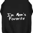 Cozy Sleeveless Canine Wear Dog Clothes, Soft, Lightweight, and Breathable Cotton Dog Shirt with I'm Mom's Favorite Print.Vest Tank Top Ideal for Small, Medium, and Large Breeds Black L