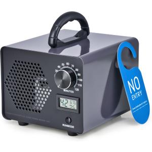 CREWORKS Ozone Generator, 5000 mg/h High Capacity Ozone Machine for Car Home Smoke Pet Odor Removal, Commercial Ozone Odor Eliminator Air Purifier with Timer Display for 3200 sq ft Room, Black