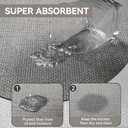 Kitchen Rugs Mat Non Slip Washable, Linen-Look 0.3" Thick Soft Cushioned Absorbent Kitchen Mats for Floor, Mild Anti-Fatigue Runner Rug Sink Mat Laundry Standing Mats, Easy Clean, Gray 17"x47"