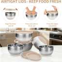 Deedro Premium Mixing Bowls with Airtight Lids Set, 22Pcs Thicker Stainless Steel Mixing Bowl Set, Large Prep Metal Bowls, Non-Slip Silicone Base Nesting Bowls for Kitchen, 1.5/2/3/4/5 QT, Khaki