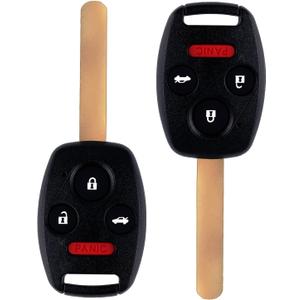 4 Buttons Key Fob Replacement Keyless Entry Remote Control Uncut Car lgnition Fits for 2003-2007 Honda Accord 2005-2007 Honda CRV OUCG8D-380H-A ID46 Chip 313.8 Mhz ,Set of 2