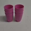 Homienly Wheat Straw Cups 6 PCS Alternative Plastic Cups Reusable Pink Cups Unbreakable Drinking Cup Dishwasher Safe Drinking Glasses Cups for Kitchen, Kids (Pink,12 OZ)