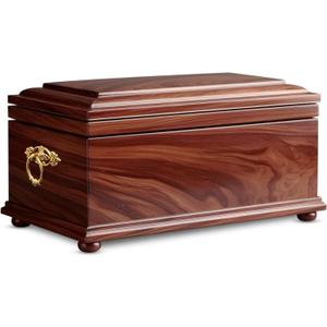 Trupoint Memorials Wood Cremation Urns for Human Ashes, Casket for Humans, Decorative Burial Urn for Adult Men & Women Large, Brown Rosewood