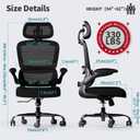 TRALT Office Chair Ergonomic Desk Chair, 330 LBS Home Mesh Office Desk Chairs with Wheels, Comfortable Gaming Chairs (Black)