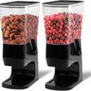 Cereal Dispenser Countertop, Kitchen Organization Cereal Containers Storage, 3.2L Candy Dispenser Plastic Cereal Dispenser for Pantry, Snack Containers Can Hold Granola, Dry Food, Grain, Black, 2Pc