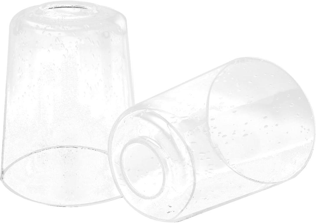 2 Pack Clear Seeded Glass Shade, Modern Light Fixture Replacement Globe or Cover with 1-5/8-Inch Fitter for Chandelier Wall Sconce Pendant Light, G0025
