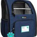 PetAmi Dog Backpack Carrier for Small Large Cat, Pet, Puppy, Ventilated Pet Hiking Backpack Travel Bag, Airline Approved Cat Backpack Carrier, Camping Biking Dog Bag Up to 18lbs Pet, Navy