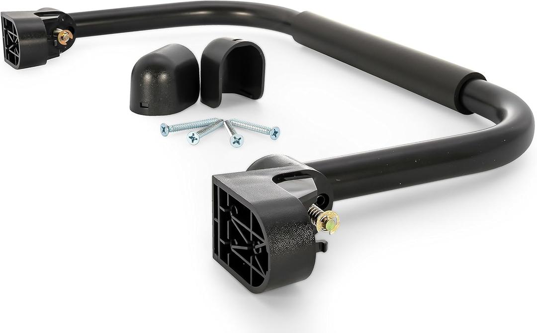 Camco Fold-Away RV Grab Handle - Provides Secure Hold for Entering & Exiting - Measures 18-in, for Smaller RVs & Trailers - Easily Installs Beside RV Door, Hardware Included - Black (42197)