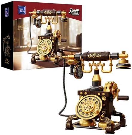 PANTASY Retro Phone Building Blocks Set for Adults, Vintage DIY Telephone Model Kit with Realistic Design, Creative Home Decor Gift, Ideal Gifts for Collectors & Hobbyists