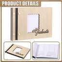 Marspark Graduation Guest Book Set 16 x 9" 90 Pages Wooden Scrapbook Photo Album Photo Guest Book Sign with Pen Graduation Memory for College Gift Congratulations Grad Party Decorations