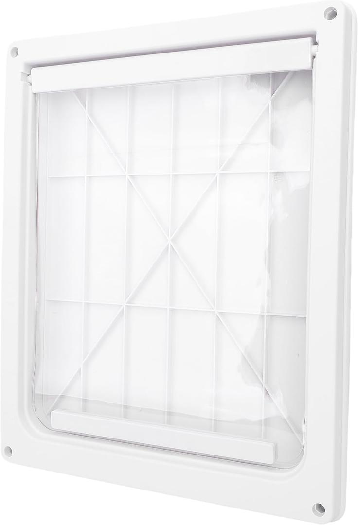 Luqeeg Large Pet Door, High Strength Plastic Dog Gate with Weatherproof Curtain, Silent Design, Fits Various Door Types, for Medium to Large Dogs, Cat, Easy to Install & Clean (L) (White) Luqeeg Large Pet Door, High Strength Plastic Dog Gate with Weatherproof Curtain, Silent Design, Fits Various Door Types, for Medium to Large Dogs, Cat, Easy to Install & Clean (L) (White)