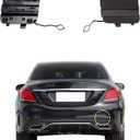 Car Rear Bumper Tow Hook Cover Compatible with Sports Mercedes Benz C Class W205 Sedan C300 C400 C43AMG 2019 2020 2021 Trailer Cover Cap 2058853303 Towing Eye Cap Unpainted