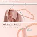 SONGMICS Kids Hangers 50 Pack, 14 x 8 Inches, Non-Slip Velvet Baby Hangers for Closet, Space-Saving, Wide Shoulder Notches, Coral Pink UCRF038R01