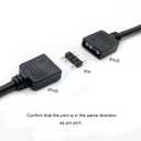 Jstincal (3-Pack) ARGB Extension Cable, 5V 3-Pin Addressable RGB Cable, 1-to-1 Female to Female for Extending Computer PC Fans/LED Lights, 30cm / 11.8in