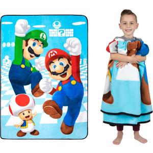 Franco Kids Bedding Super Soft Plush Micro Raschel Blanket, 62 in x 90 in, Mario