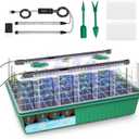 GOOINMILL Self-Watering Seed Starter Tray with Timed Grow Light, 60 Cells Plant Starter Tray Seedling Starter Kit with Humidity Domes Base Indoor Mini Greenhouse Plant Germination Trays