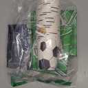 durony 144 Pieces Soccer Paper Plates and Napkins Dinnerware Set Soccer Birthday Party Tableware Supplies Includes Paper Plates Napkins Forks Serve 24 for Sports Party Supplies