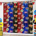 Hero Foil Fringe Curtains Backdrop Birthday Party Decorations, 2 Pack 3.28 x 6.56 Ft Red Blue Black Foil Fringe Curtain Tinsel Streamer Photo Booth Props Hero Birthday Party Supplies Favors