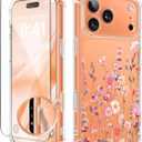 GVIEWIN for iPhone 17 Pro Max Case with Screen Protector, Upgraded [Full Camera Protection][Non Yellowing]Floral Slim Shockproof Clear Women Phone Cover for iPhone 17 Pro Max 6.9"(Floratopia/Colorful)