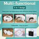 Cat Tunnel Bed for Indoor Cats with Premium Soft Fabric Interior - Upgraded Materials - Large Donut Cat Tunnel, Cat Cave and Hiding Spot, Kitten Doughnut Tunnel, Tunnel Toy Bundle for Cats