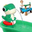 Dinosaur Water Table Pump - Rechargeable Water Pump for Water Table Accessories - Battery Powered Water Pump Continuous Flow 3 Hours Non-Stop Fun (Green)