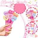 Demonwer 24 Set Mother's Day Flower Bouquet Craft Kit DIY Flower Greeting Card Handmade Bouquet Cards Craft Gifts for Valentine School Classroom Exchange Gift Party Supplies (Heart)