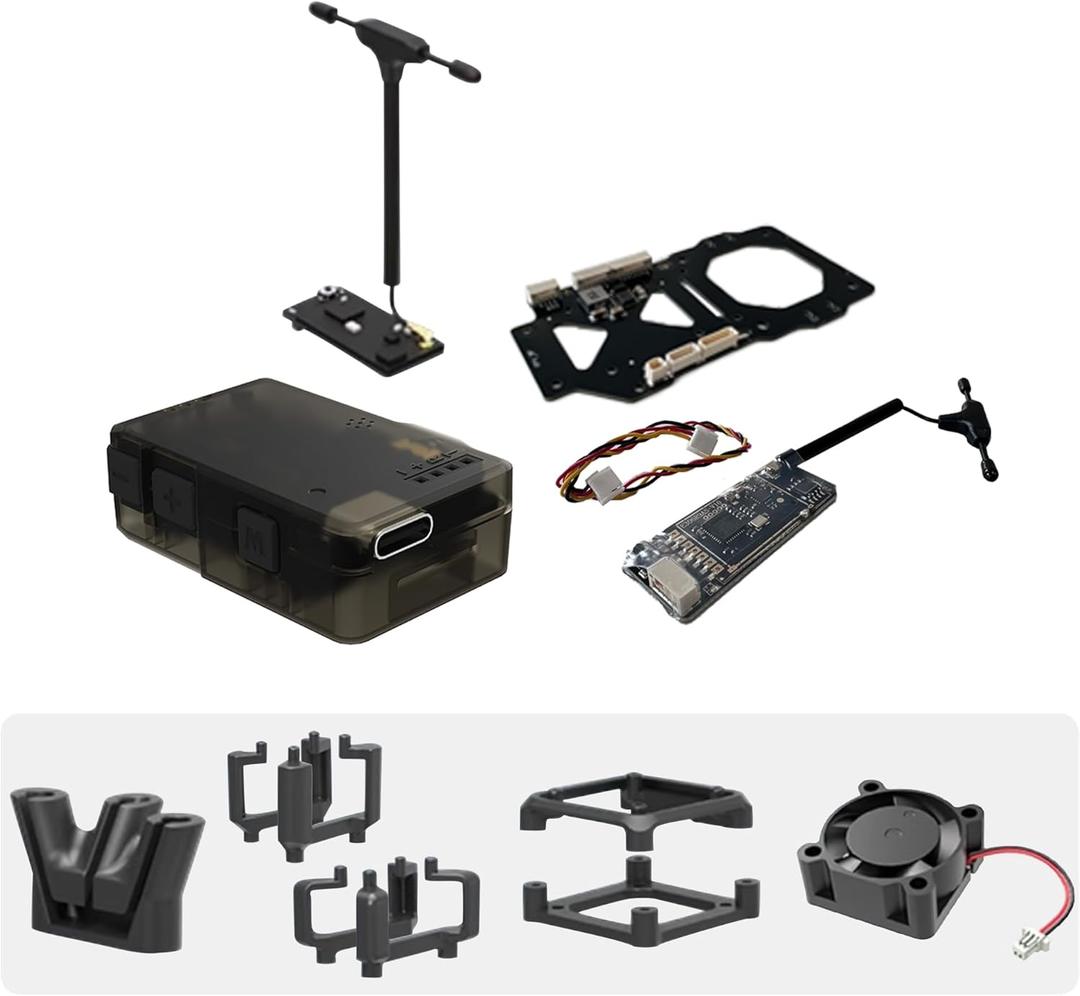 RunCam XF C-20T/C-20D FPV Gimbal Mount Kit with FPV Head Tracking Transmitter & RX,Cooling Fan, Antenna Mount-Compatible with DJI O3,O4,O4 PRO,Walksnail Avatar,Moonlight for RC Cars,Airplanes,Drones