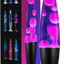 JAMBO 16" Beautiful Lamp- Purple with White/Pink Wax, Relaxing Liquid Lamp for Living Room Office Bedroom Adults Teens Kids, Magma Light, Night Light Nightlight, Home Decor