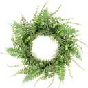 26inch Fern Wreath for Front Door, 26'' Farmhouse Mixed Green Wreath for Door Wall Window Decoration, Handmade Spring Summer Large Wreath