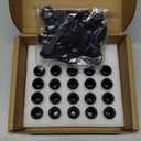 Acorn M12x1.5 Black Spline Lug Nuts - Set of 20, 1.38" Long, Fit for Honda Accord, CRV, Civic
