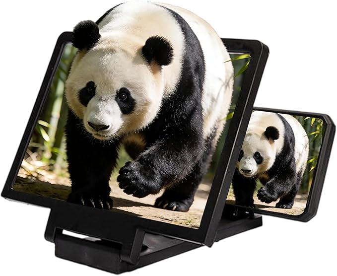 12" Big Screen Phone Magnifier,Upgraded 3D HD Foldable Design Screen Magnifier Version,Portable Screen Magnifiers Compatible with All Phones,for Movies,Videos and Gaming (Black)