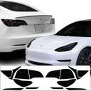 BOGAR TECH DESIGNS Tail Head Light Side Markers Reflectors Tint Kit Compatible with and Fits Tesla Model 3 2017-2023, Dark Smoke