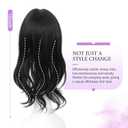 Fine Plus 18'' Hair Toppers for Women, Synthetic Natural Black Hair Topper Adds Volume Top Coverage for Thinning Hair & Gray Roots Lightweight Hairpieces with Natural Loose Wavy Texture for Daily Wear