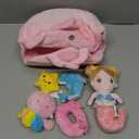 OUOZZZ Baby Toys 6-12 Months - Soft Baby Doll for Girls Mermaid Toys - 2 Years Old Sensory Toy - Birthday Gifts Toddler Plush Stuffed Animal with Squeaker, Crinkle and Bell Ringing Toy Set