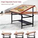 Lavievert Jigsaw Puzzle Table with Cover, Angle & Height Adjustable Puzzle Board Easel with Open Storage Shelf, Large Tilting Table with 4 Rolling Wheels for Up to 1500 Piece Puzzles