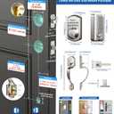 Veise Fingerprint Door Lock Set, Keyless Entry Door Lock, Front Handle Set, Electronic Keypad Deadbolt with Lever Handle, 2 Keys, Auto-Locking, One-time Codes, Easy to Install, Satin Nickel