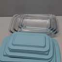 8-Piece Deep Glass Baking Dish Set with Plastic lids,Rectangular Glass Bakeware Set with Lids, Baking Pans for Lasagna, Leftovers, Cooking, Kitchen, Freezer-to-Oven and Dishwasher, Green