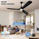 Ceiling Fans with Lights, Ceiling Fans with Lights and Remote Control, 52 inch Black Modern Smart Ceiling Fan with Light, Outdoor Ceiling Fans for Patios 3 Blade Bedroom Living RoomBlack