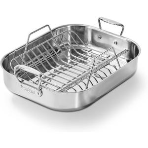 All-Clad Stainless Steel Roaster, 14" x 18" Roaster with rack