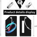 4 Pack Initial Luggage Tag for Suitcase, Colored Letter Silicone Bag Tags Identifiers Privacy Cover ID Label with Durable Steel Loop for Women Men Kids Girls Travel, Letter D