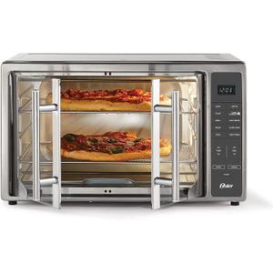 Oster Air Fryer Oven 10-in-1 Countertop Toaster Large Enough for 2 Pizzas Stainless Steel French Doors XL Sized