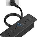 65W USB C Recessed Power Strip, Flush Mount Desktop Recessed Outlet with 4AC & 2 PD GaN USB C & 2 USB-A Ports, Furniture Hidden Drawer Fast Charging Station for Home Office